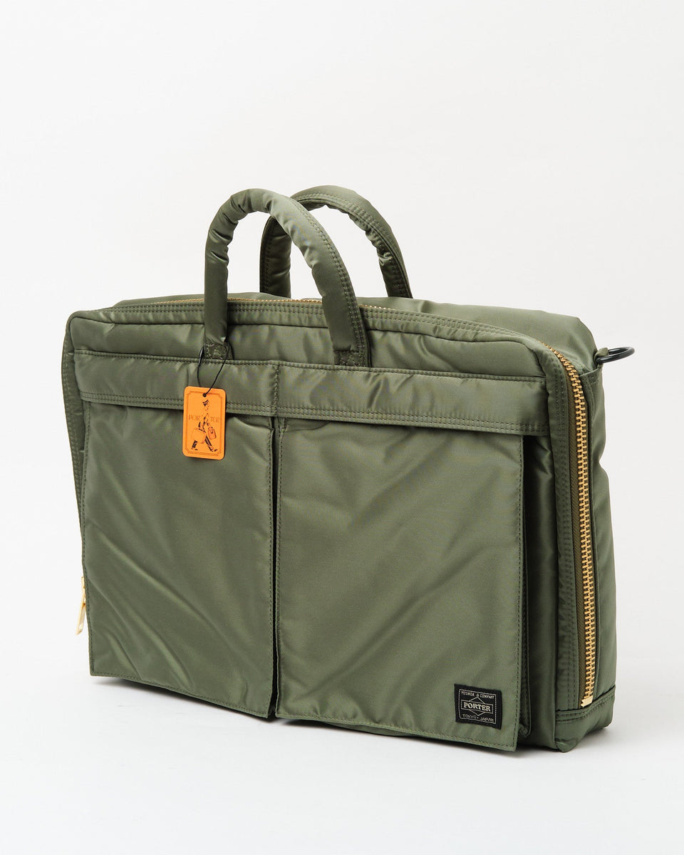 Tanker 2Way Briefcase Sage Green by Porter by Yoshida