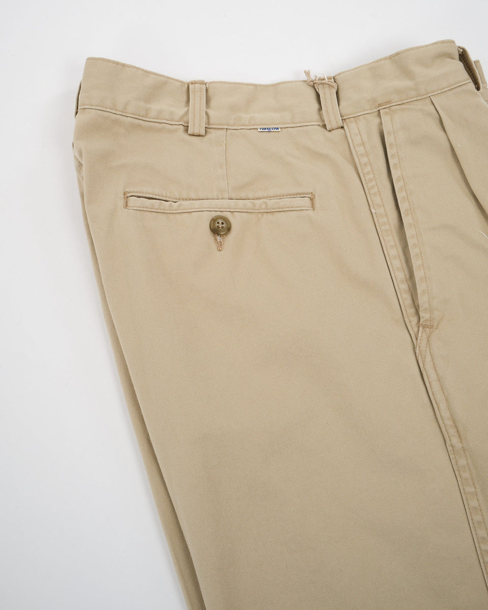 TWO TUCK WIDE TROUSERS KHAKI