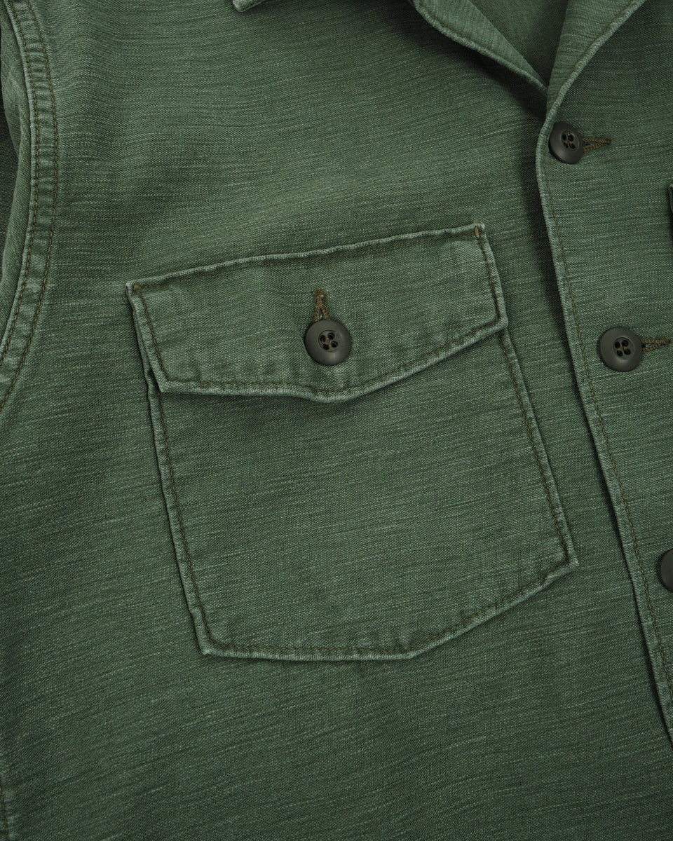US ARMY FATIGUE SHIRT GREEN USED WASH by Orslow ▶️ Meadow