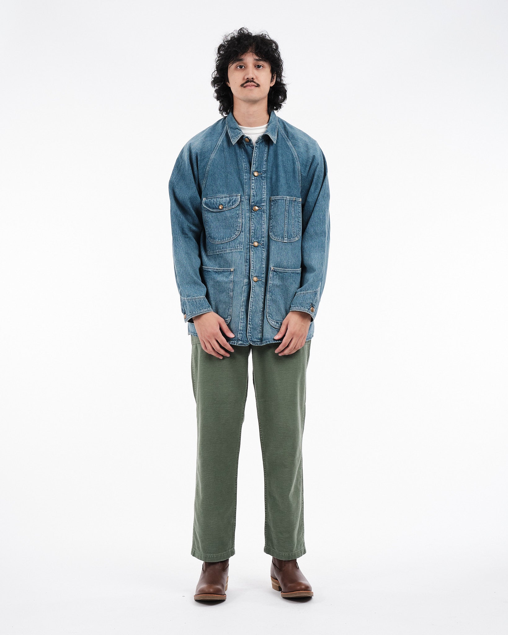 1950'S COVERALL DENIM USED WASH - Meadow