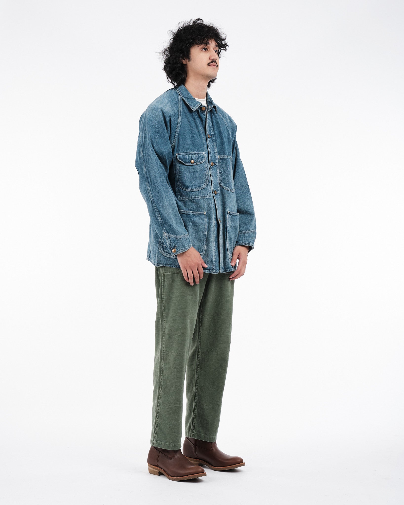 1950'S COVERALL DENIM USED WASH - Meadow