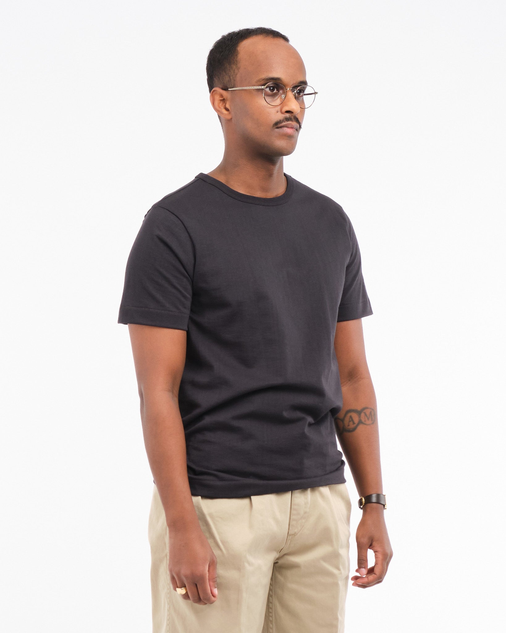 215 men's loopwheeled T-shirt 98 Charcoal - Meadow