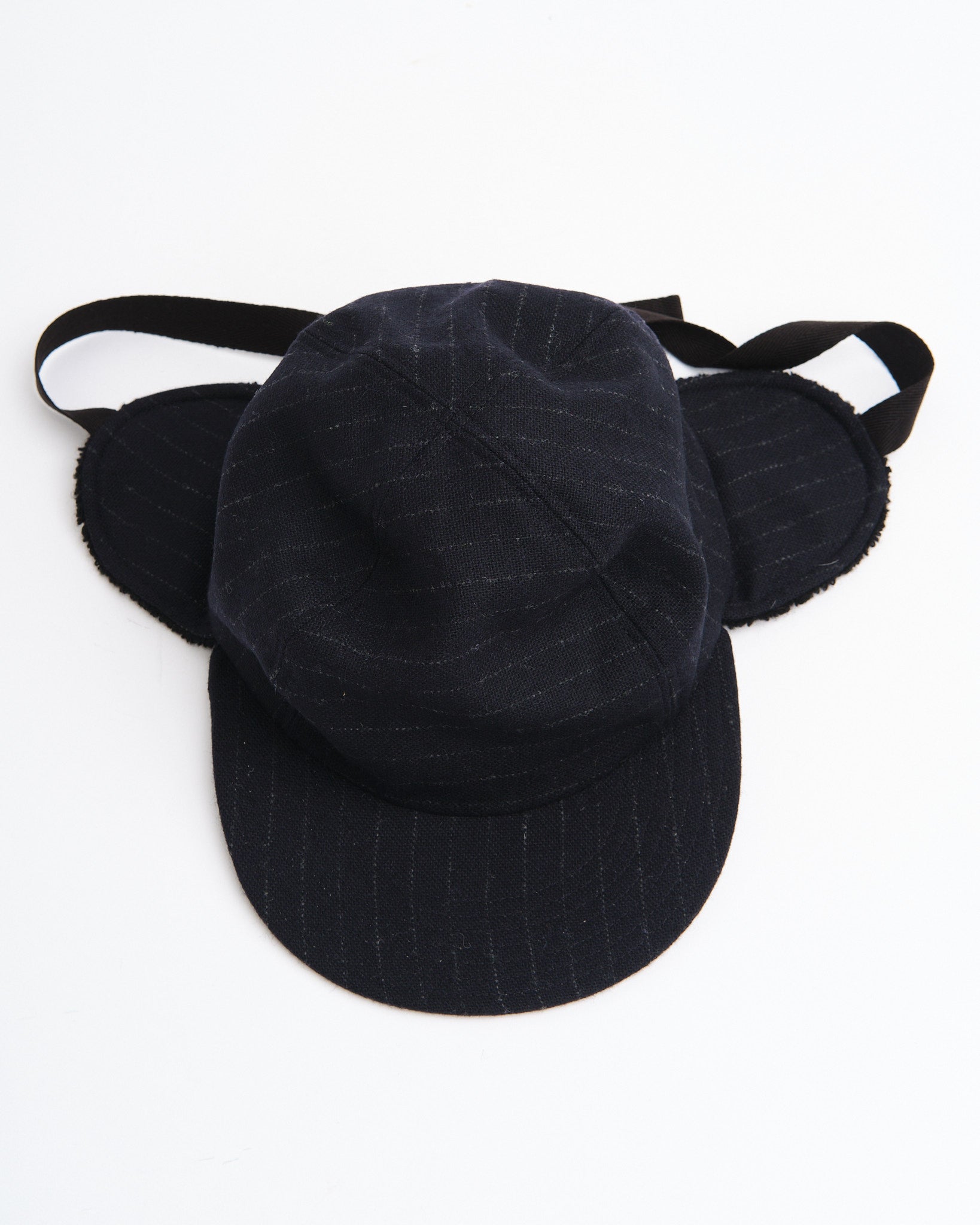 4 Panel Winter Cap with Ears Navy / Black - Meadow