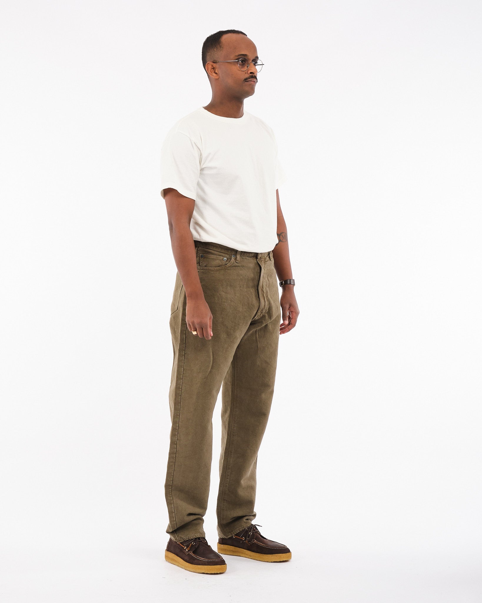 KAPTAIN SUNSHINE | 5P Zipper Front Denim Pants Fade Brown | MEADOW