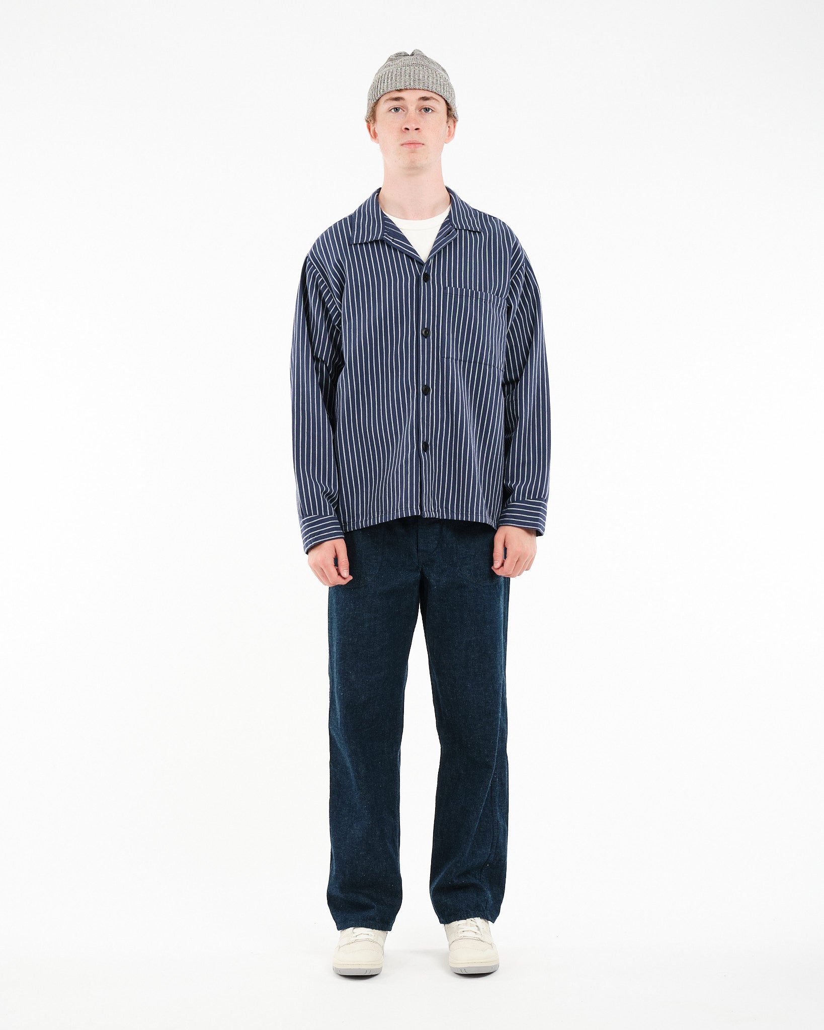 Berra Striped Worker Shirt - Meadow