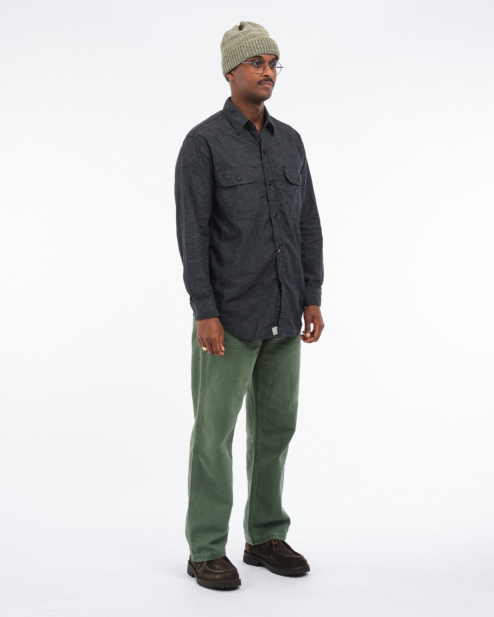 BLACK CHAMBRAY WORK SHIRT - Meadow