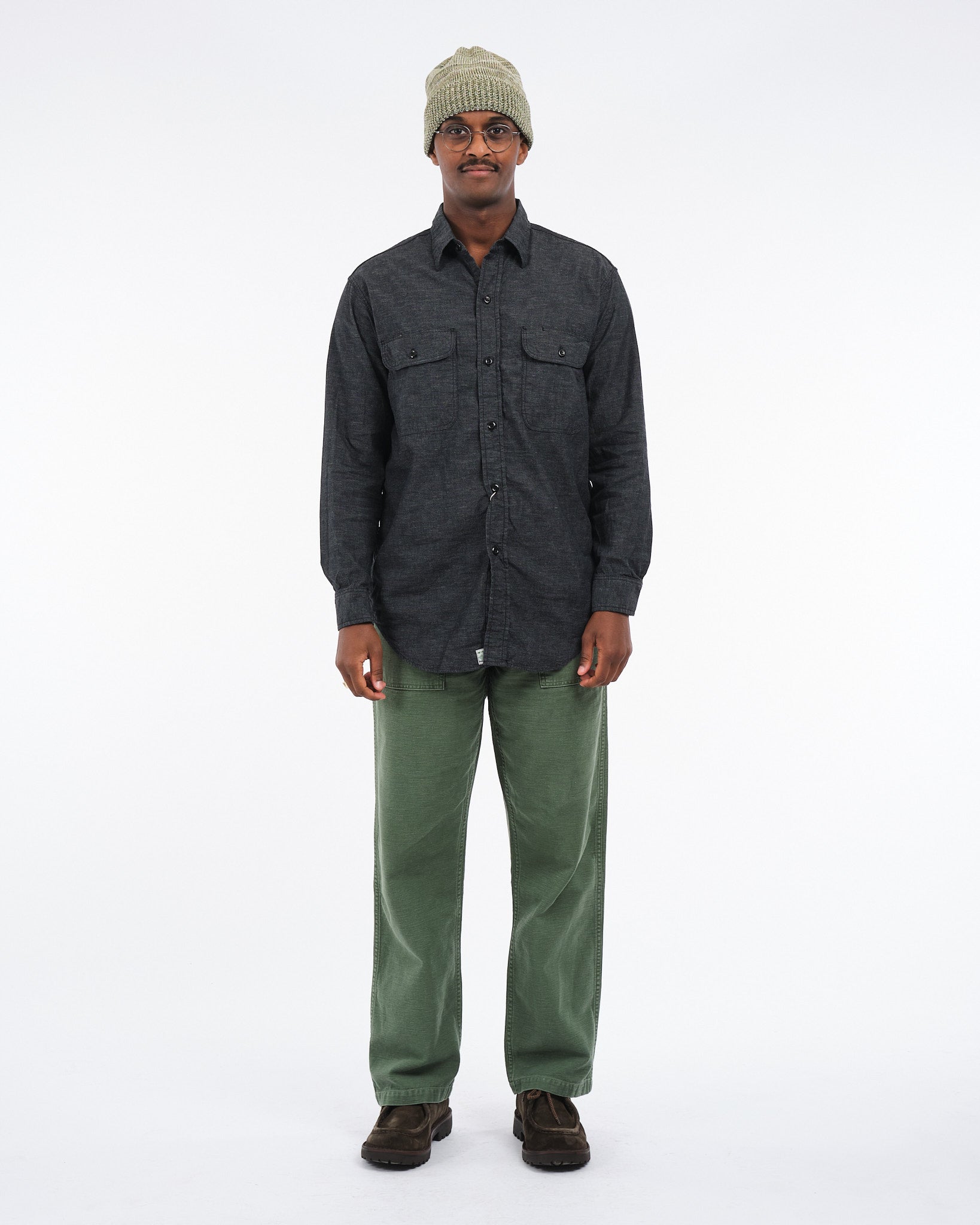 BLACK CHAMBRAY WORK SHIRT - Meadow