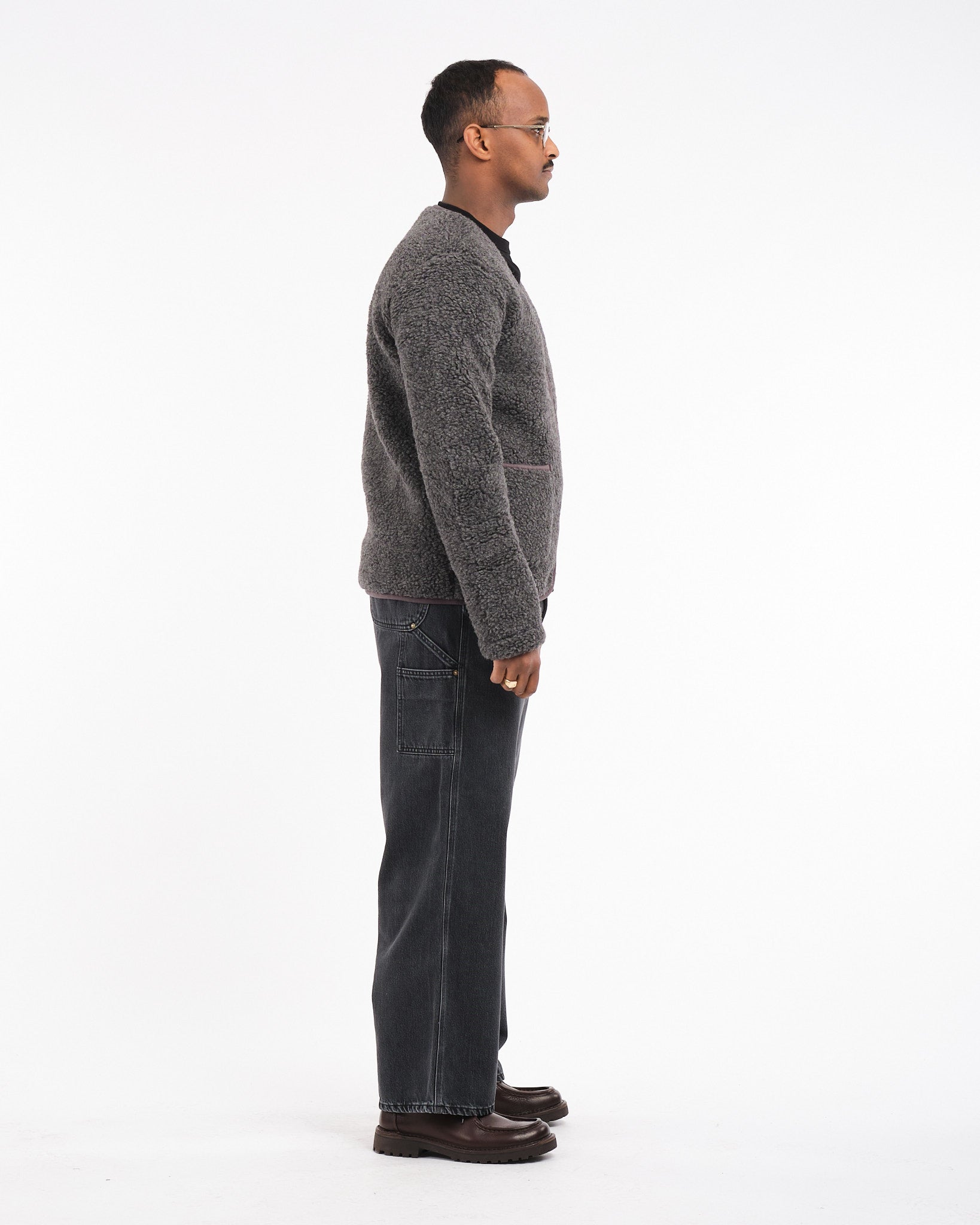 Cardigan Zip Up Graphite - Meadow