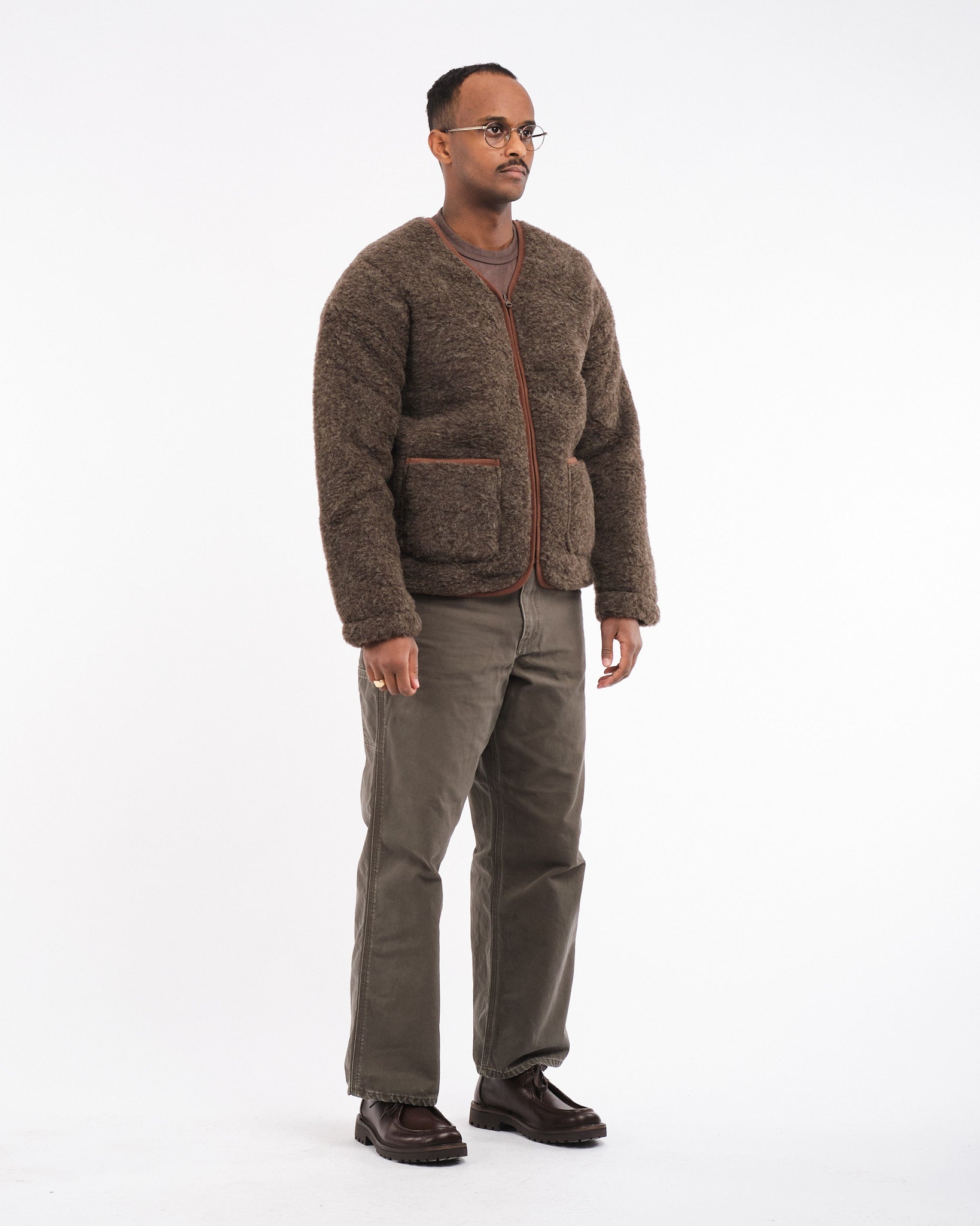 Cardigan Zip Up Medium Brown - Meadow