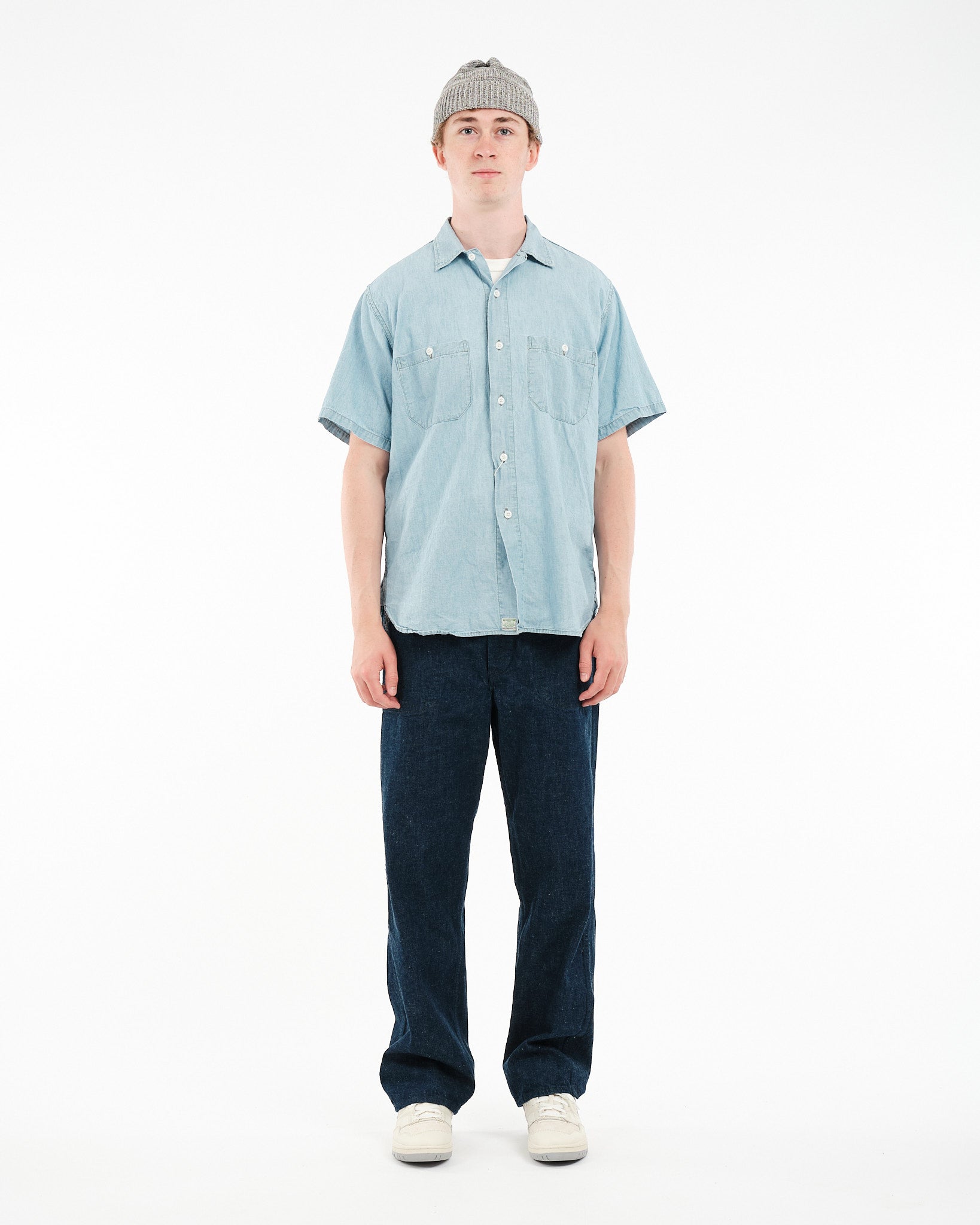 CHAMBRAY 60'S WORK SHIRT CHAMBRAY BLEACHED - Meadow