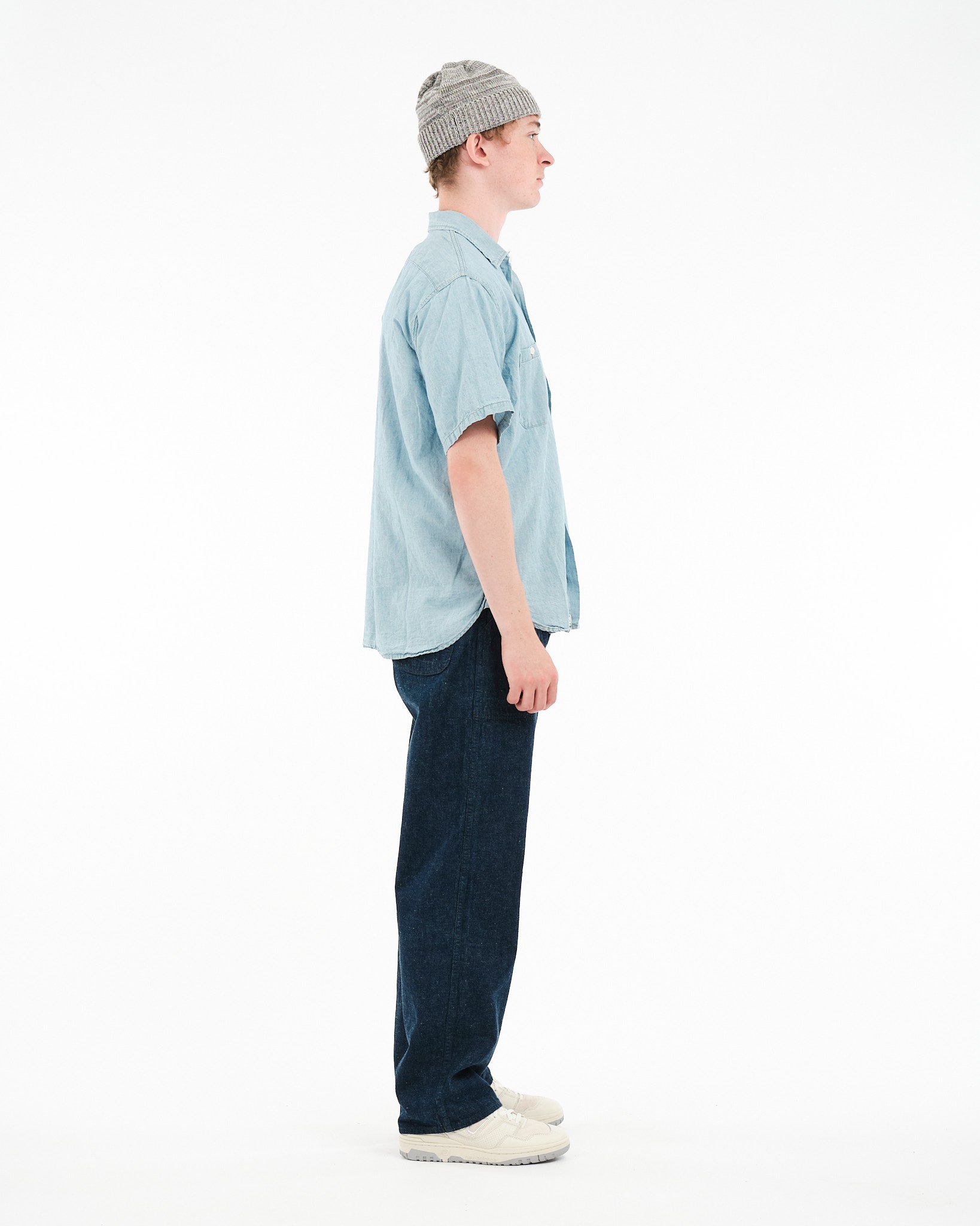 CHAMBRAY 60'S WORK SHIRT CHAMBRAY BLEACHED - Meadow