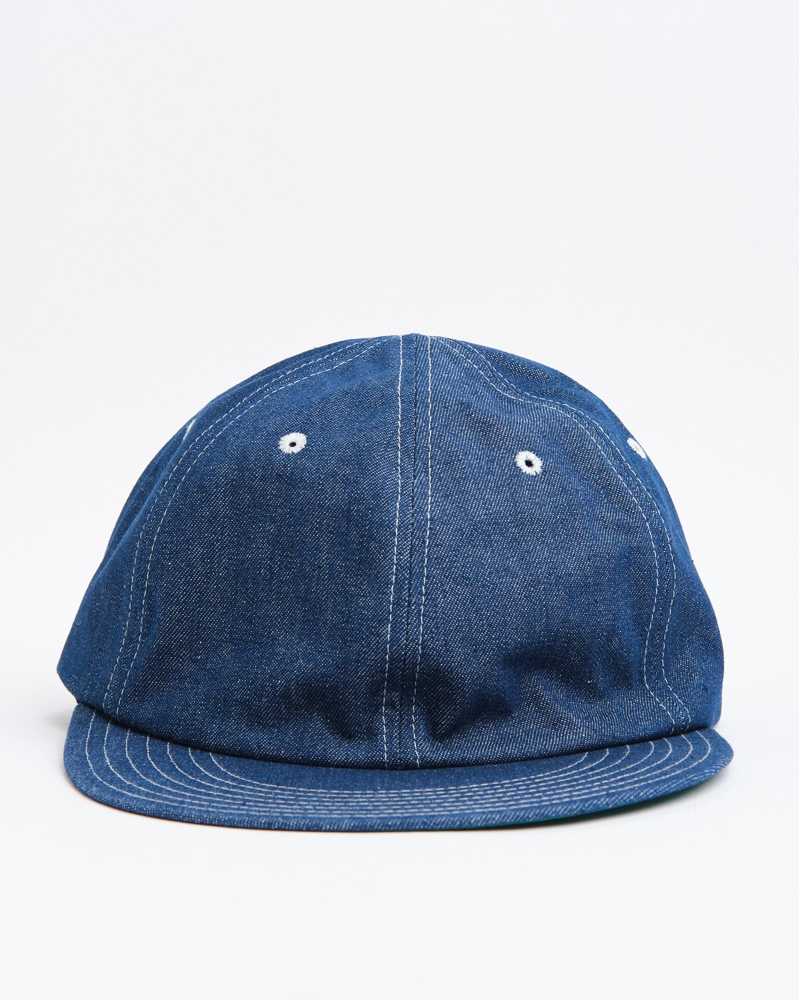 CLASSIC 6 PANEL CAP BLUE WITH GREEN UNDERBRIM - Meadow