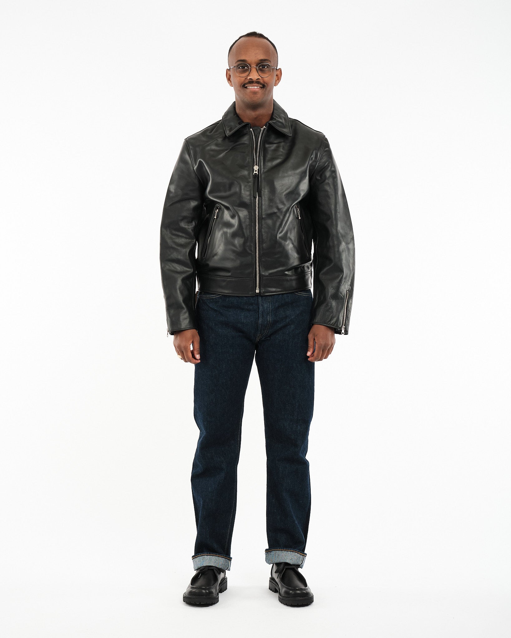 Eddy Rider Leather Jacket Black - Meadow