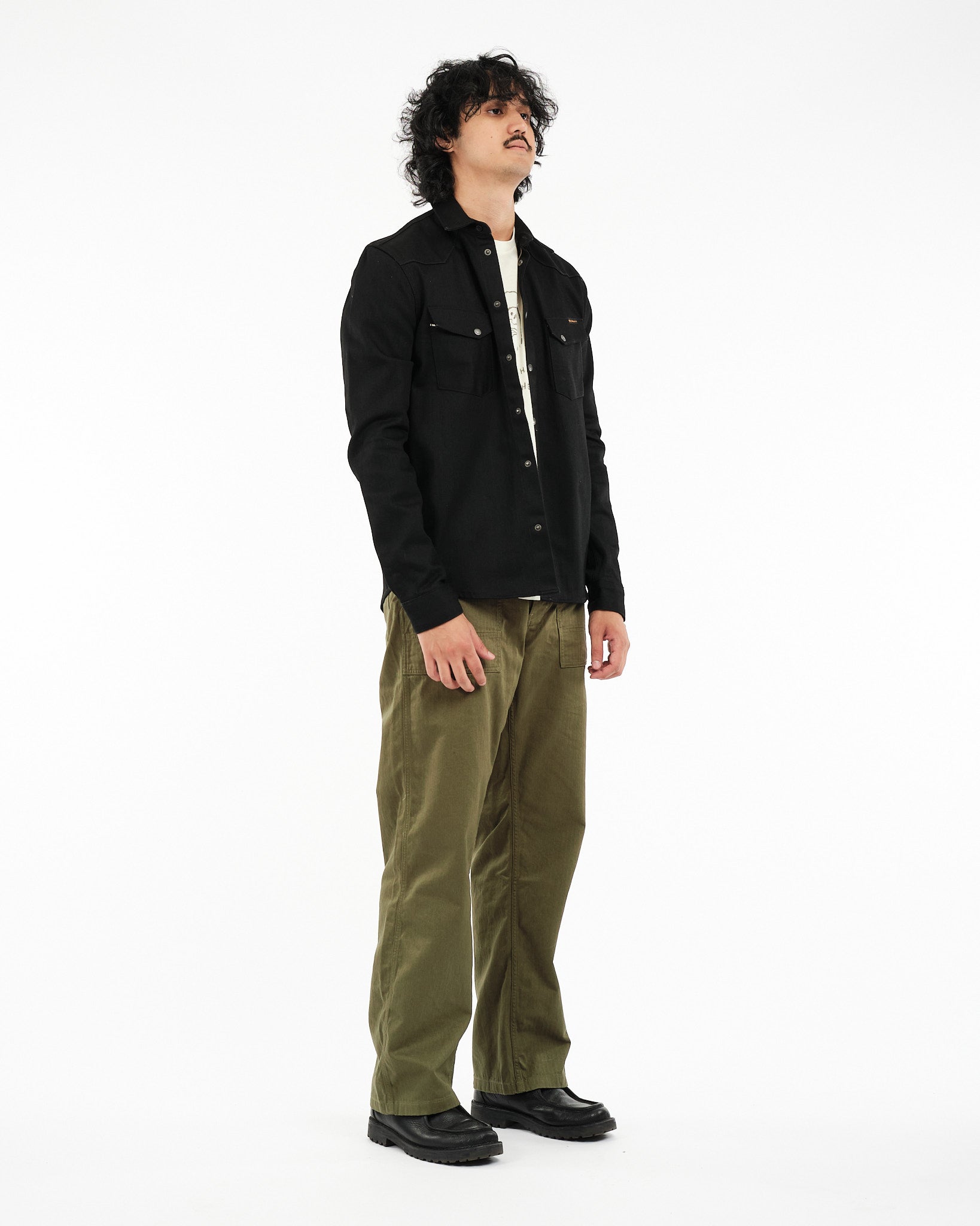 Jonas Dry Black Selvage Denim - Meadow