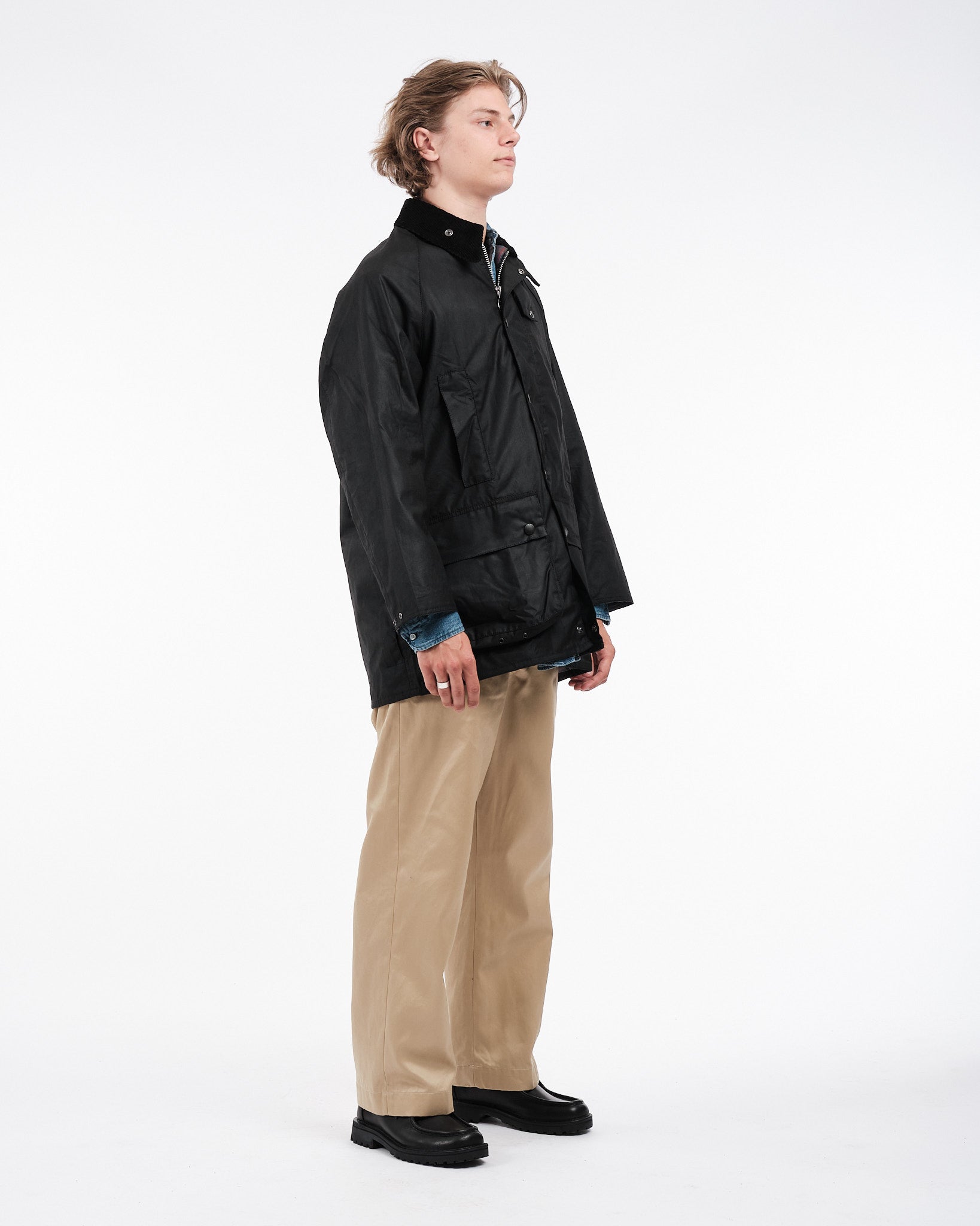 OS Beaufort Wax Jacket Black - Meadow