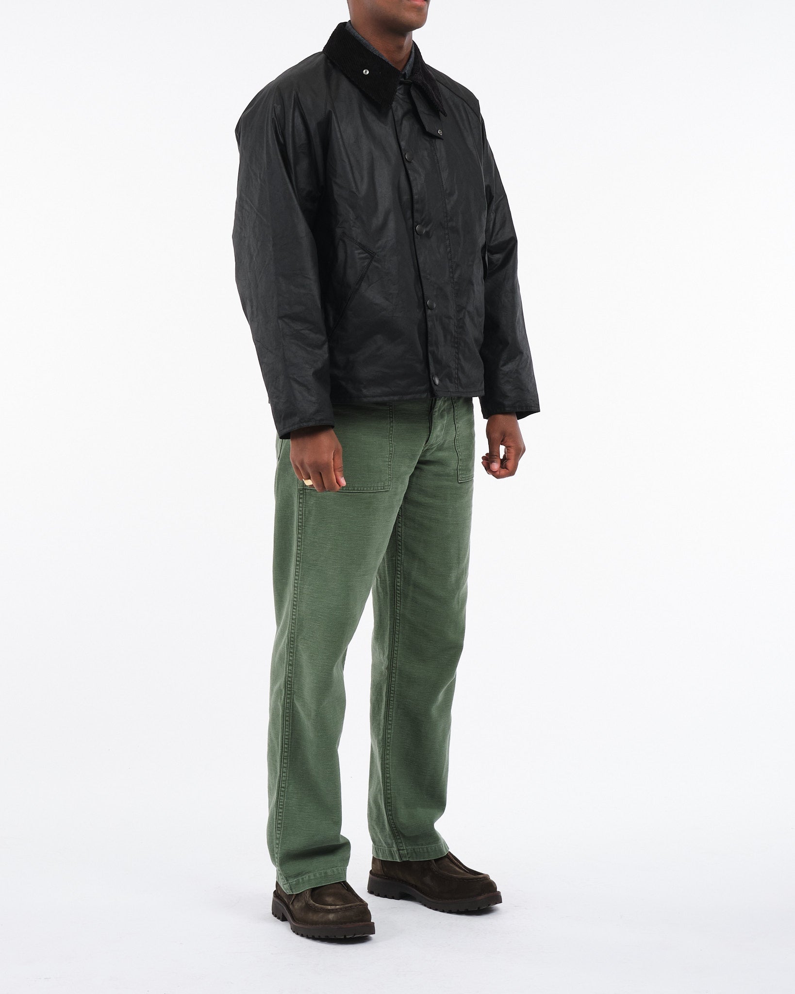 OS Transport Wax Jacket Black - Meadow