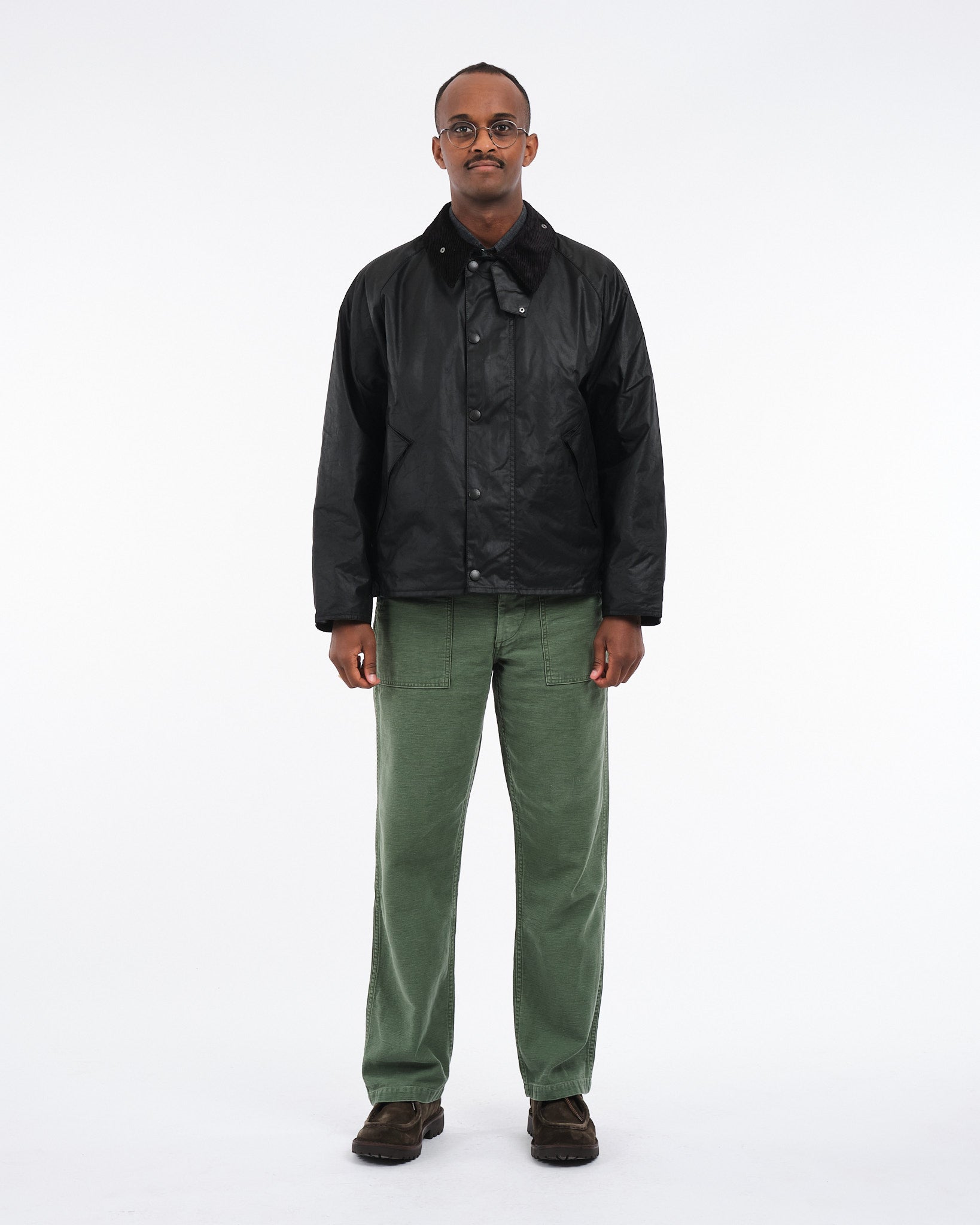 OS Transport Wax Jacket Black - Meadow