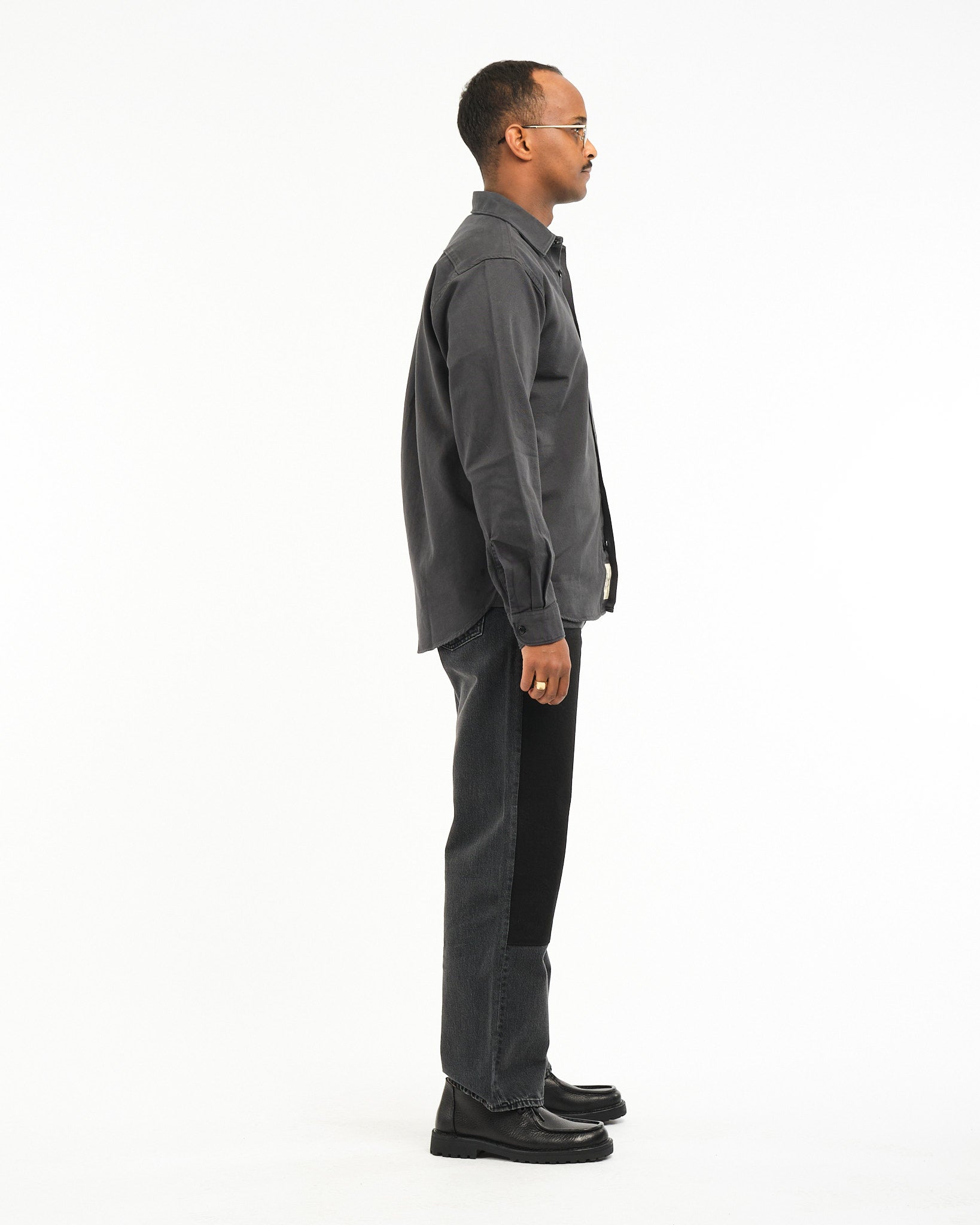 SHIRT01T broken twill shirt 98 charcoal - Meadow