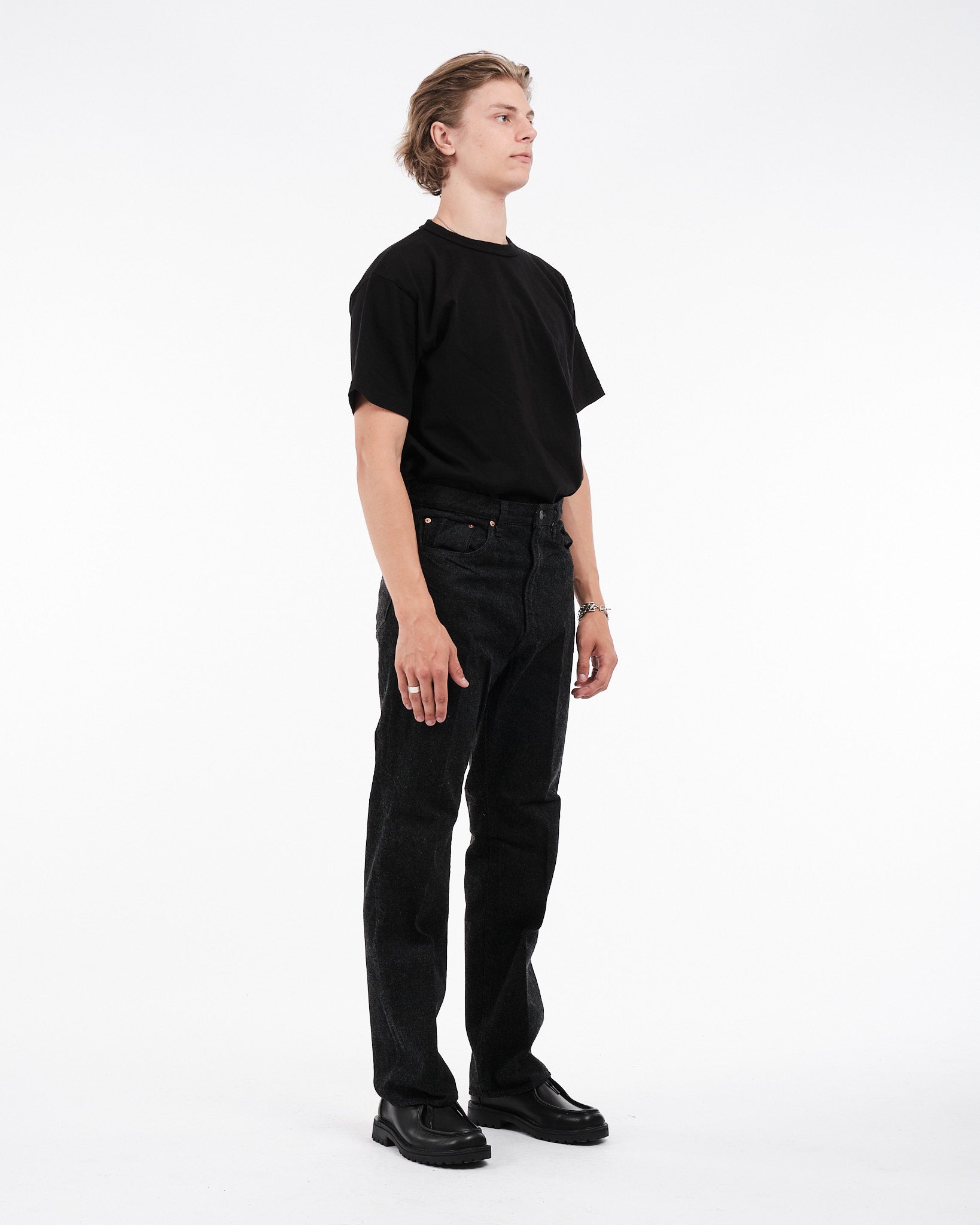 Skate Shoecut Denim Pants Black One Wash - Meadow