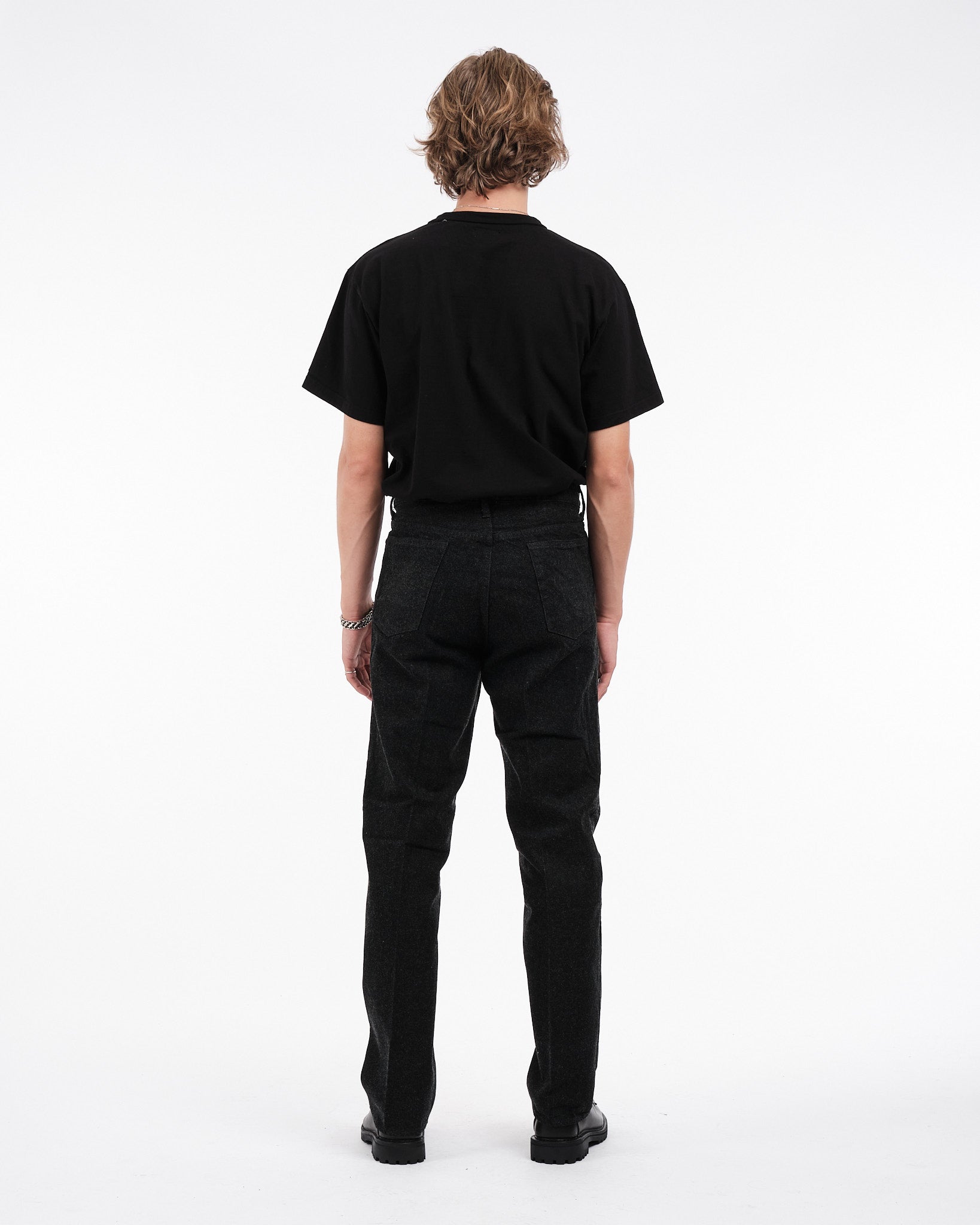 Skate Shoecut Denim Pants Black One Wash - Meadow