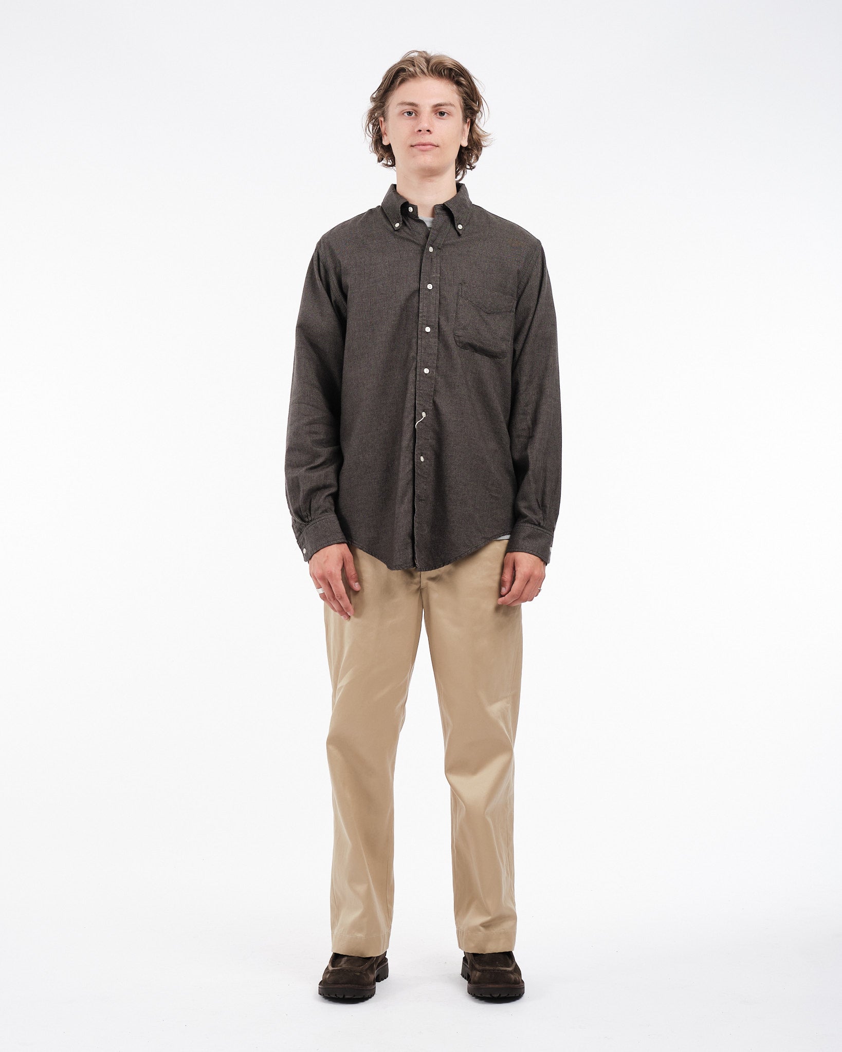 orSlow STANDARD BUTTON DOWN SHIRT CHARCOAL GRAY Meadow