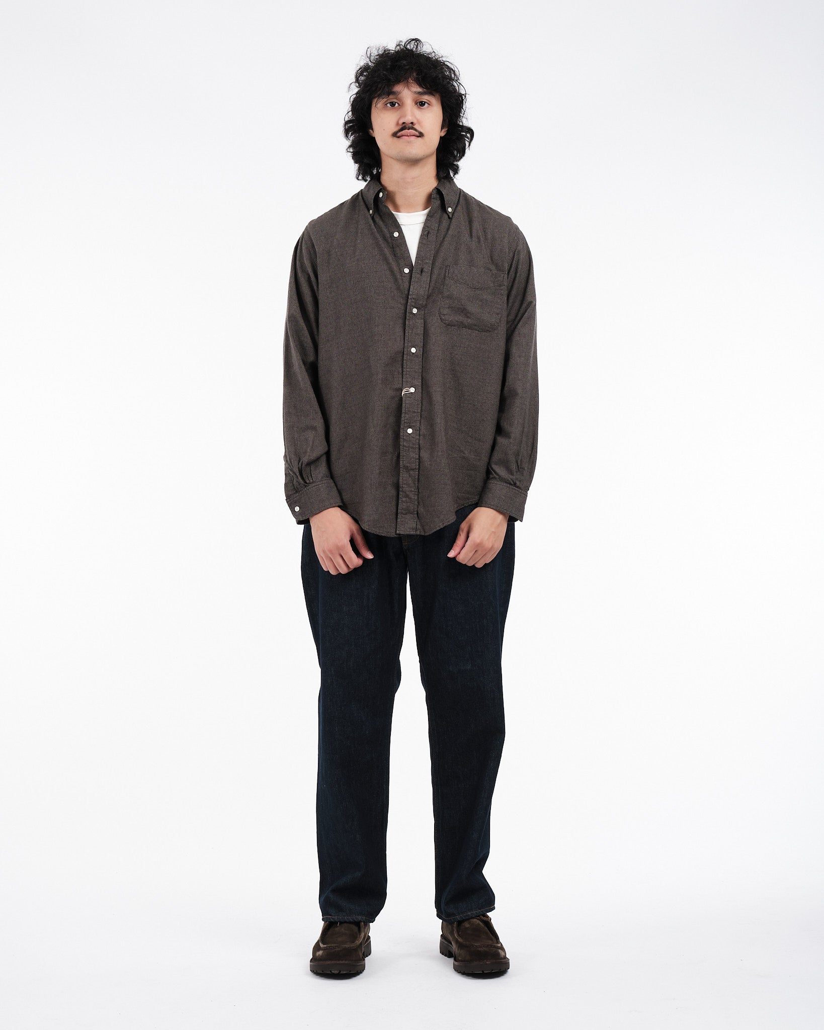 STANDARD BUTTON DOWN SHIRT CHARCOAL GRAY - Meadow