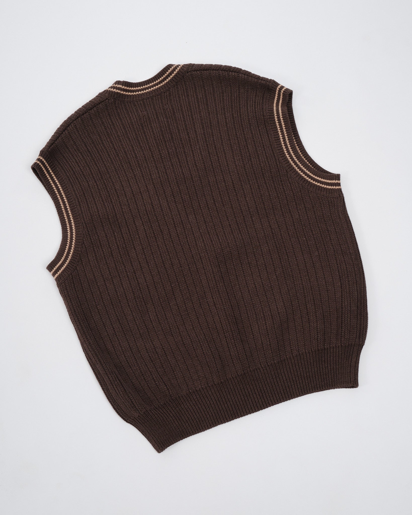 Sverre Knitted Vest Brownmelange - Meadow