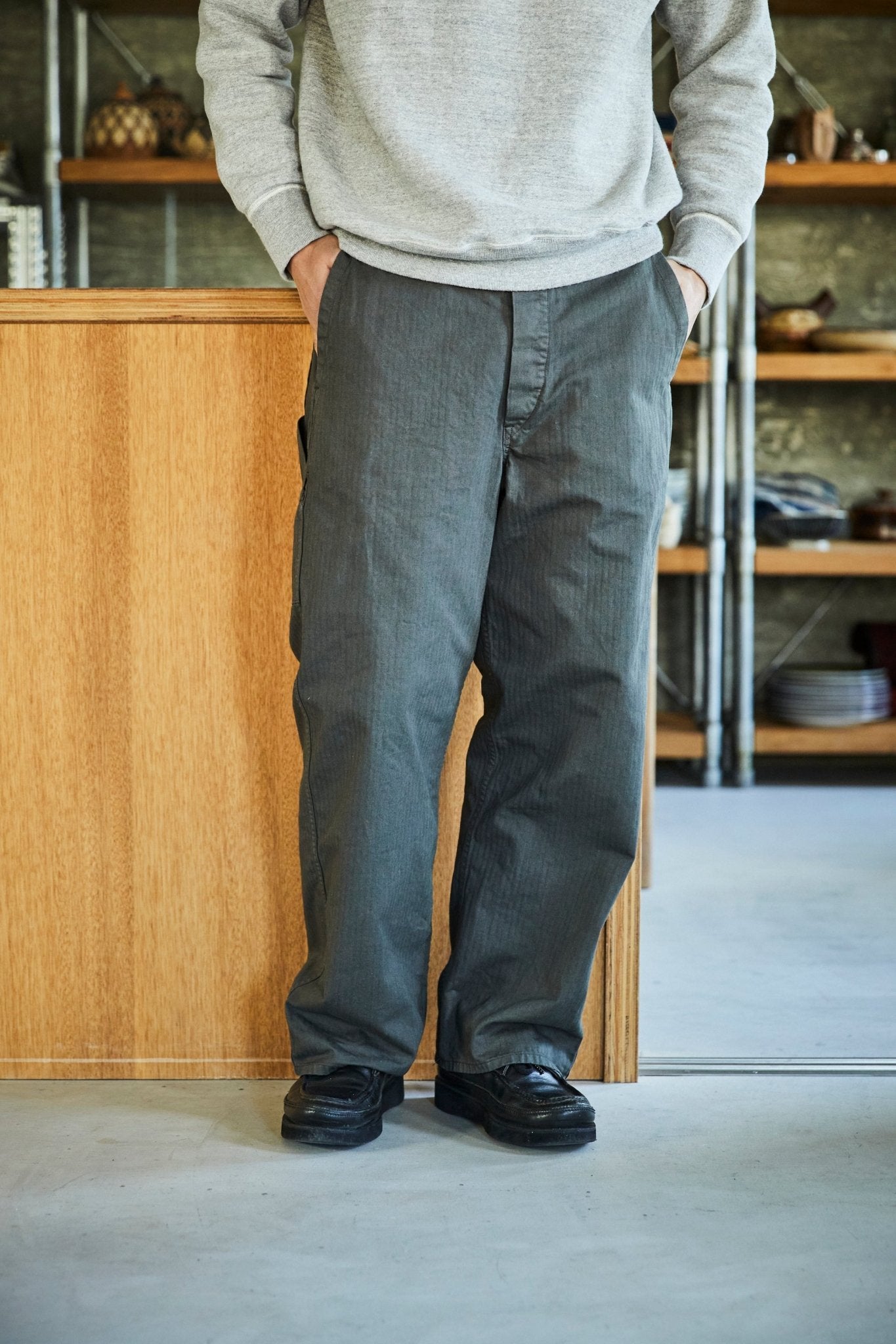 Wide Fit French Work Pants Coffee Brown - Meadow