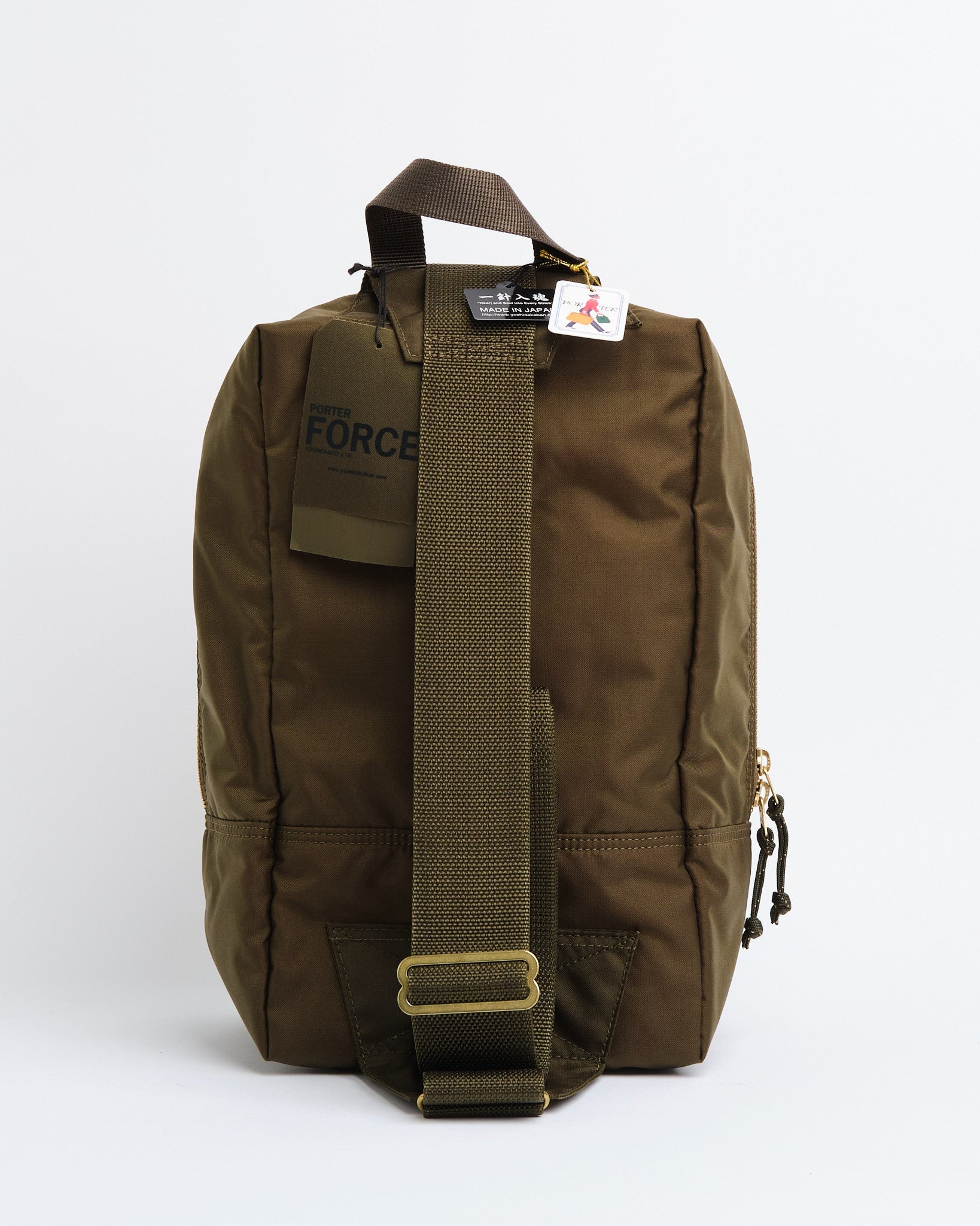 Porter by Yoshida | Force Sling Shoulder Bag Olive Drab | Meadow