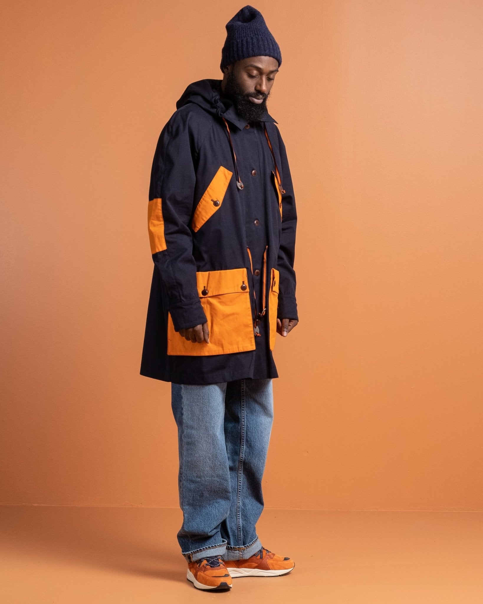 Indigofera x Second Sunrise Storm Jacket Navy/Orange - Meadow