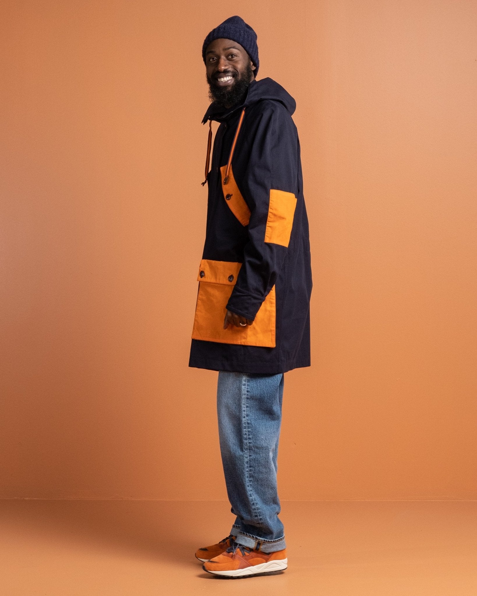 Indigofera x Second Sunrise Storm Jacket Navy/Orange - Meadow