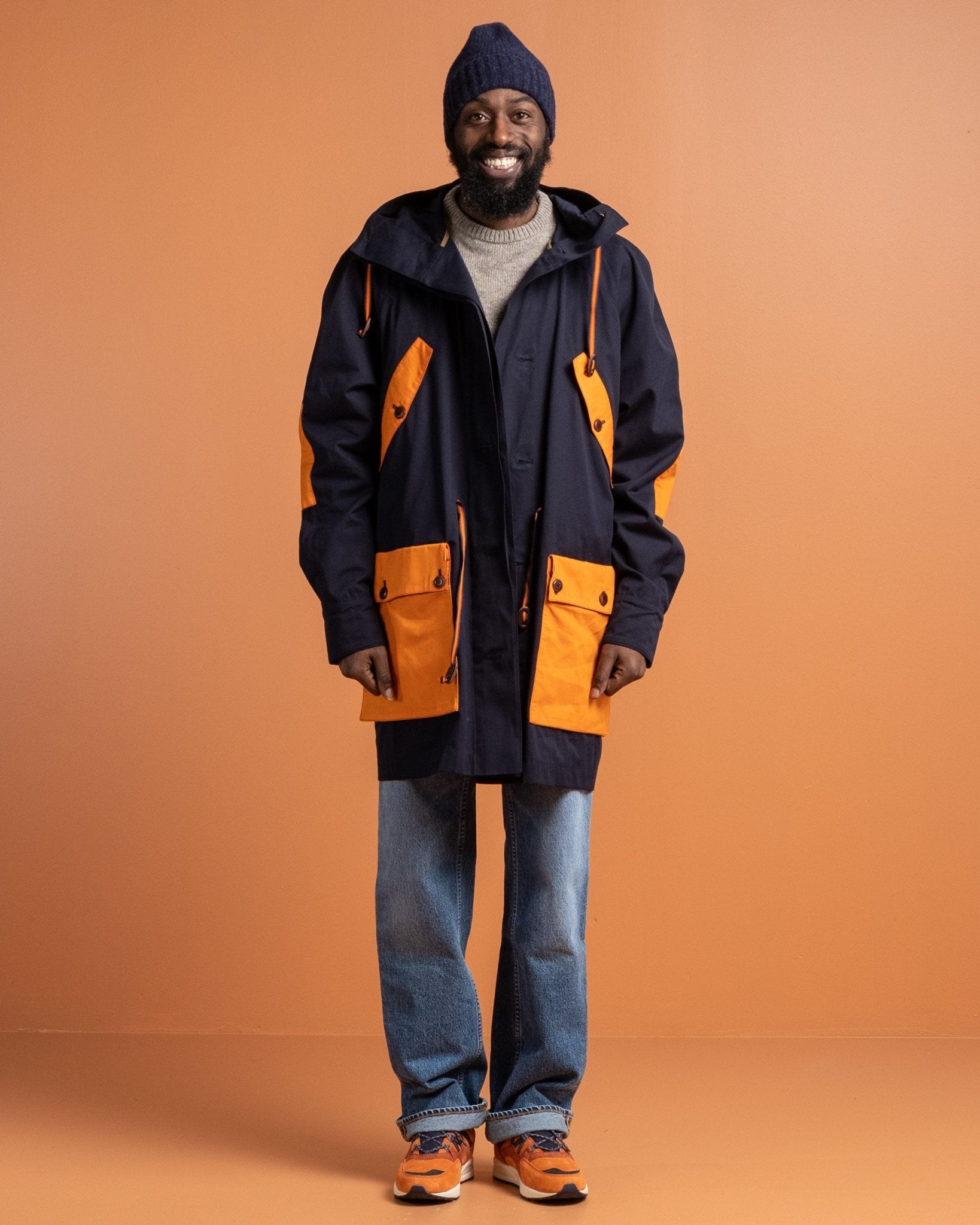 Indigofera x Second Sunrise Storm Jacket Navy/Orange - Meadow