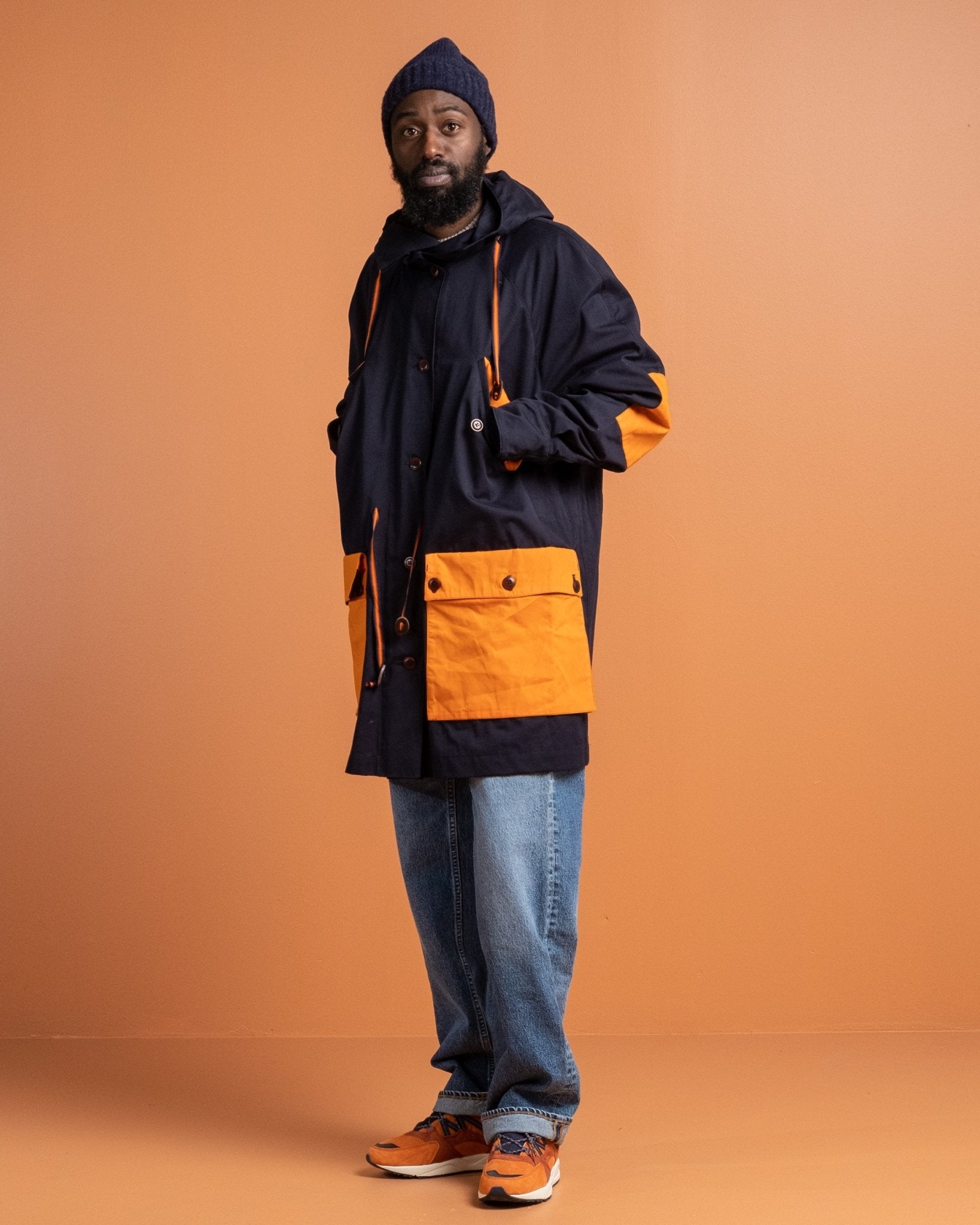 Indigofera x Second Sunrise Storm Jacket Navy/Orange - Meadow