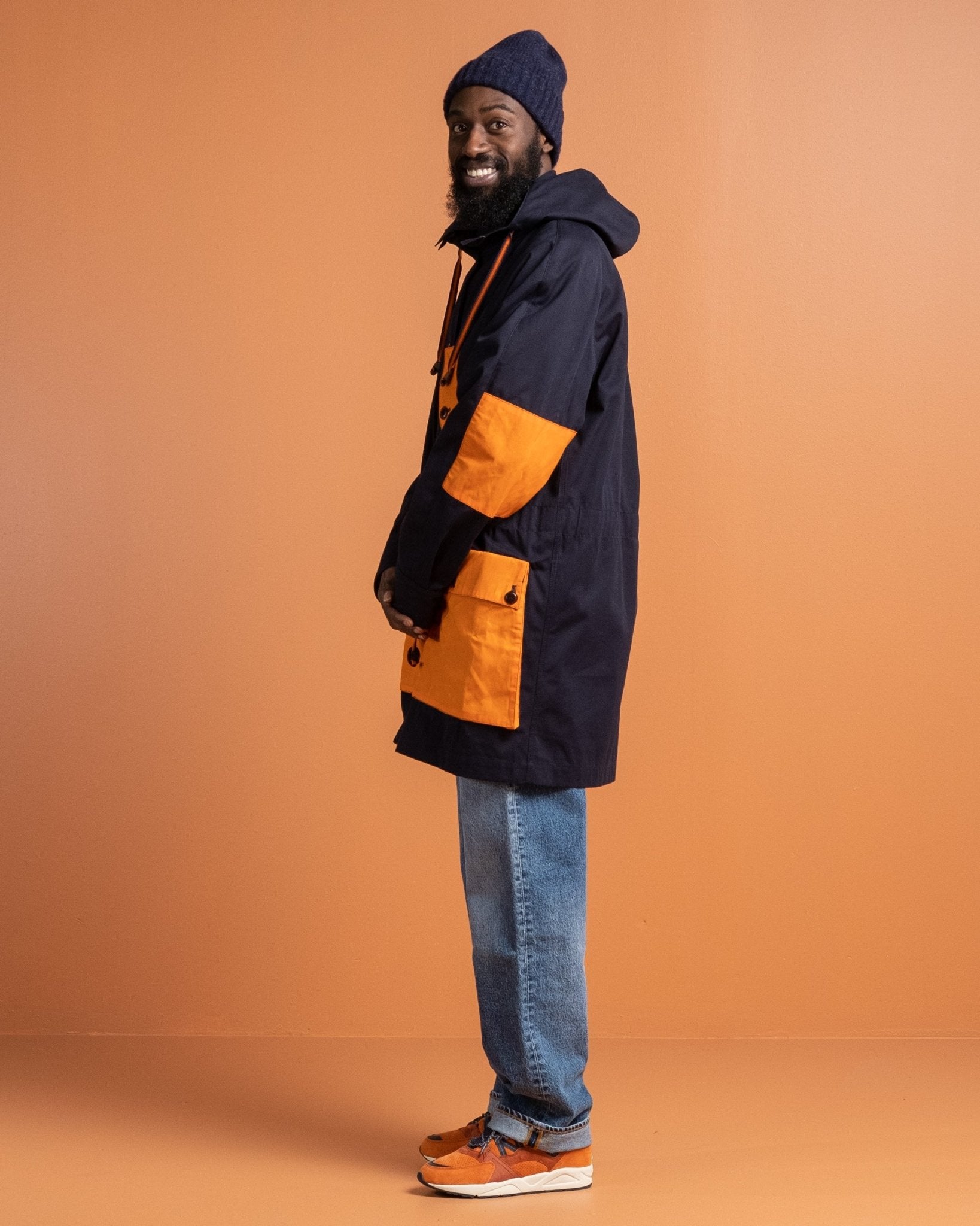 Indigofera x Second Sunrise Storm Jacket Navy/Orange - Meadow