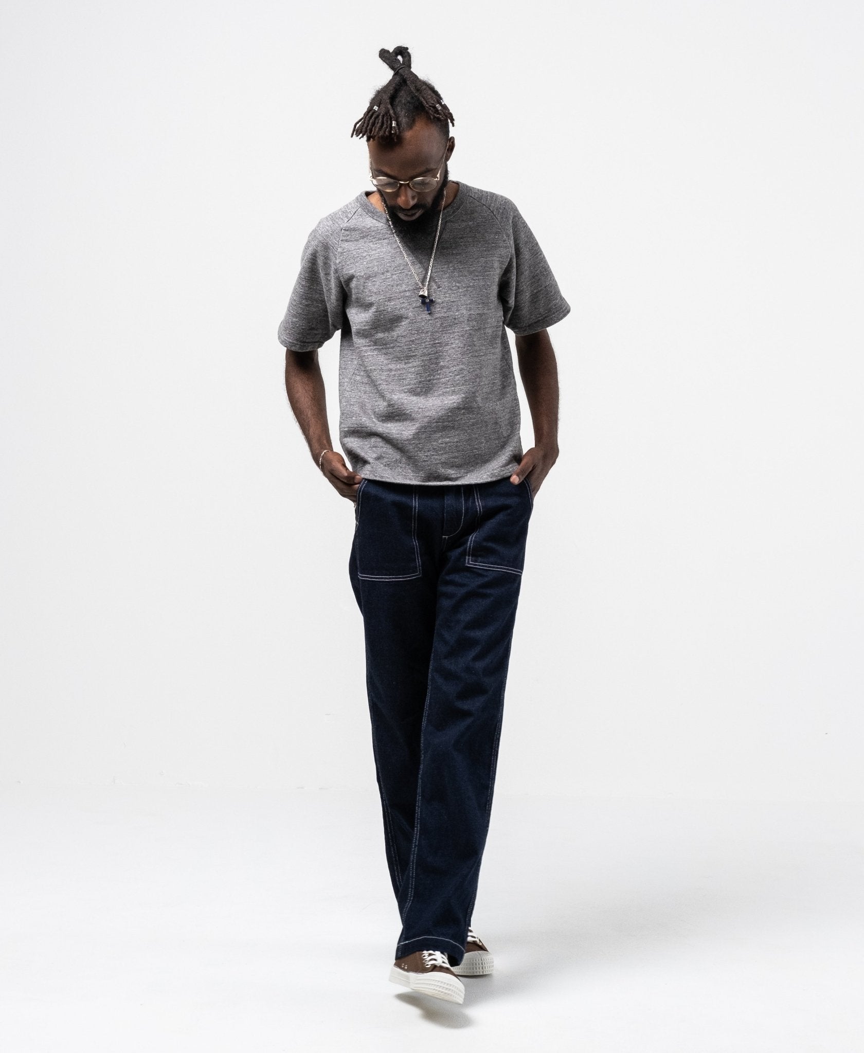 Modern Military Denim Baker Pants