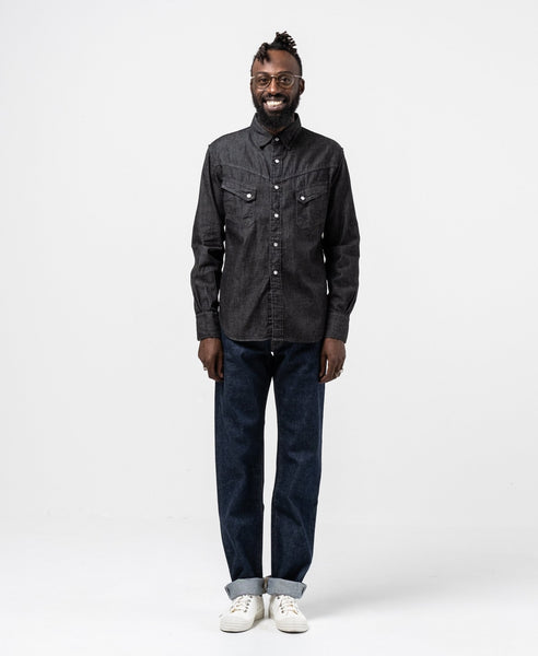 Studio D'Artisan Natural Indigo Denim Western Shirt - Okayama Denim