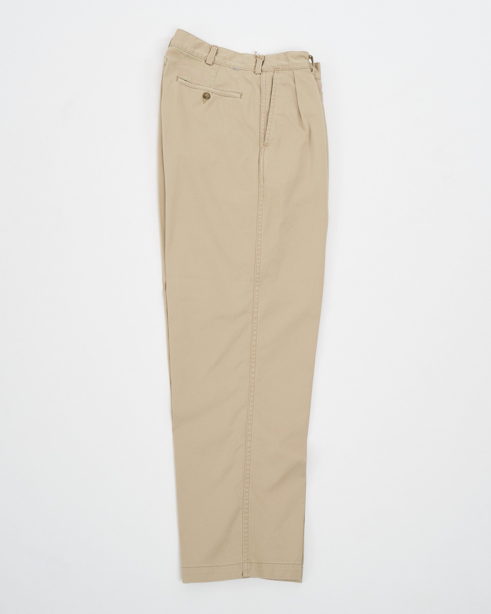 TWO TUCK WIDE TROUSERS KHAKI