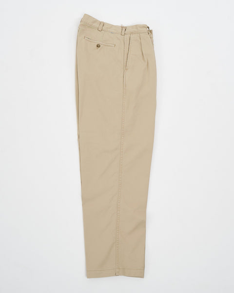 TWO TUCK WIDE TROUSERS KHAKI