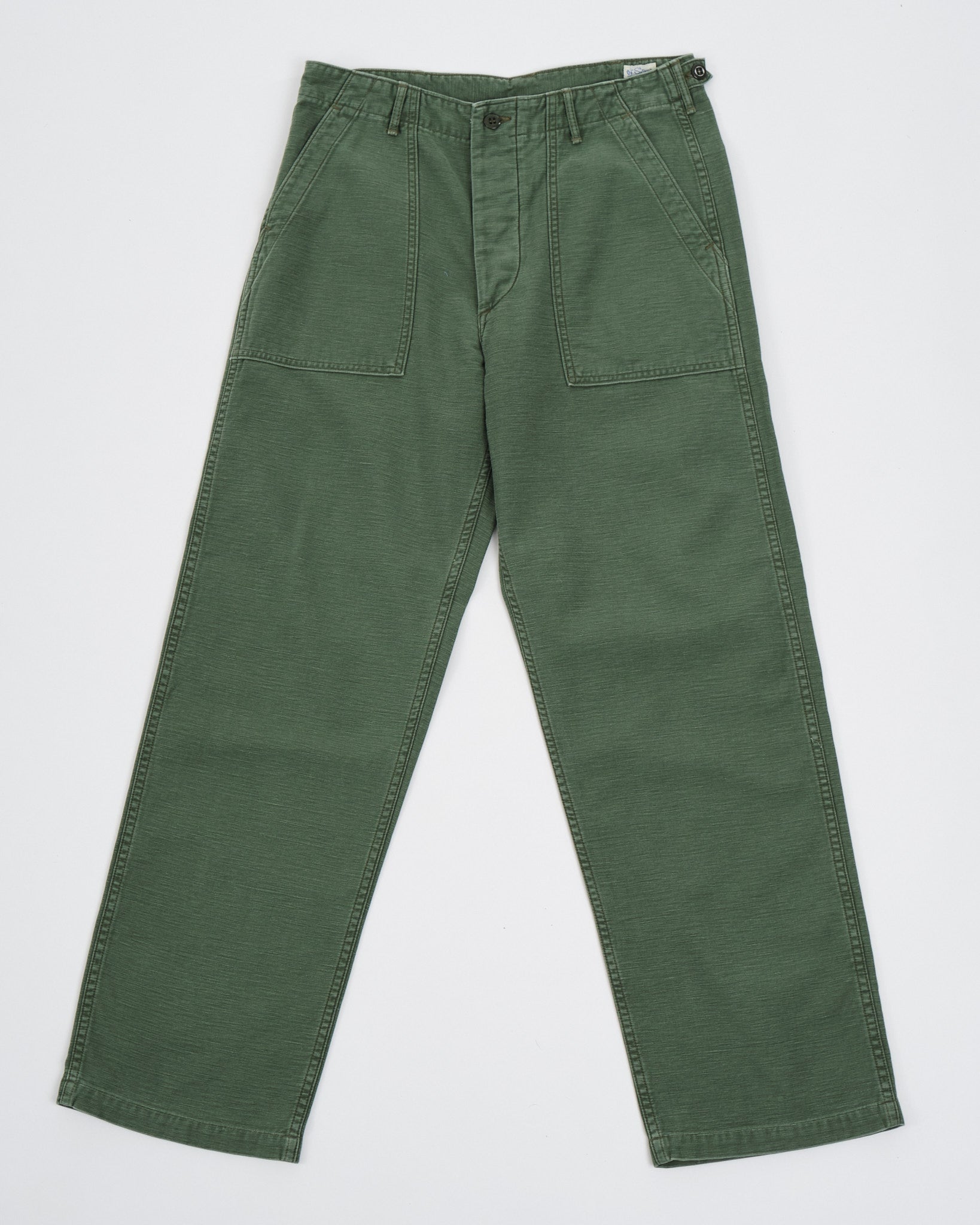 US ARMY FATIGUE PANTS GREEN USED WASH REGULAR FIT
