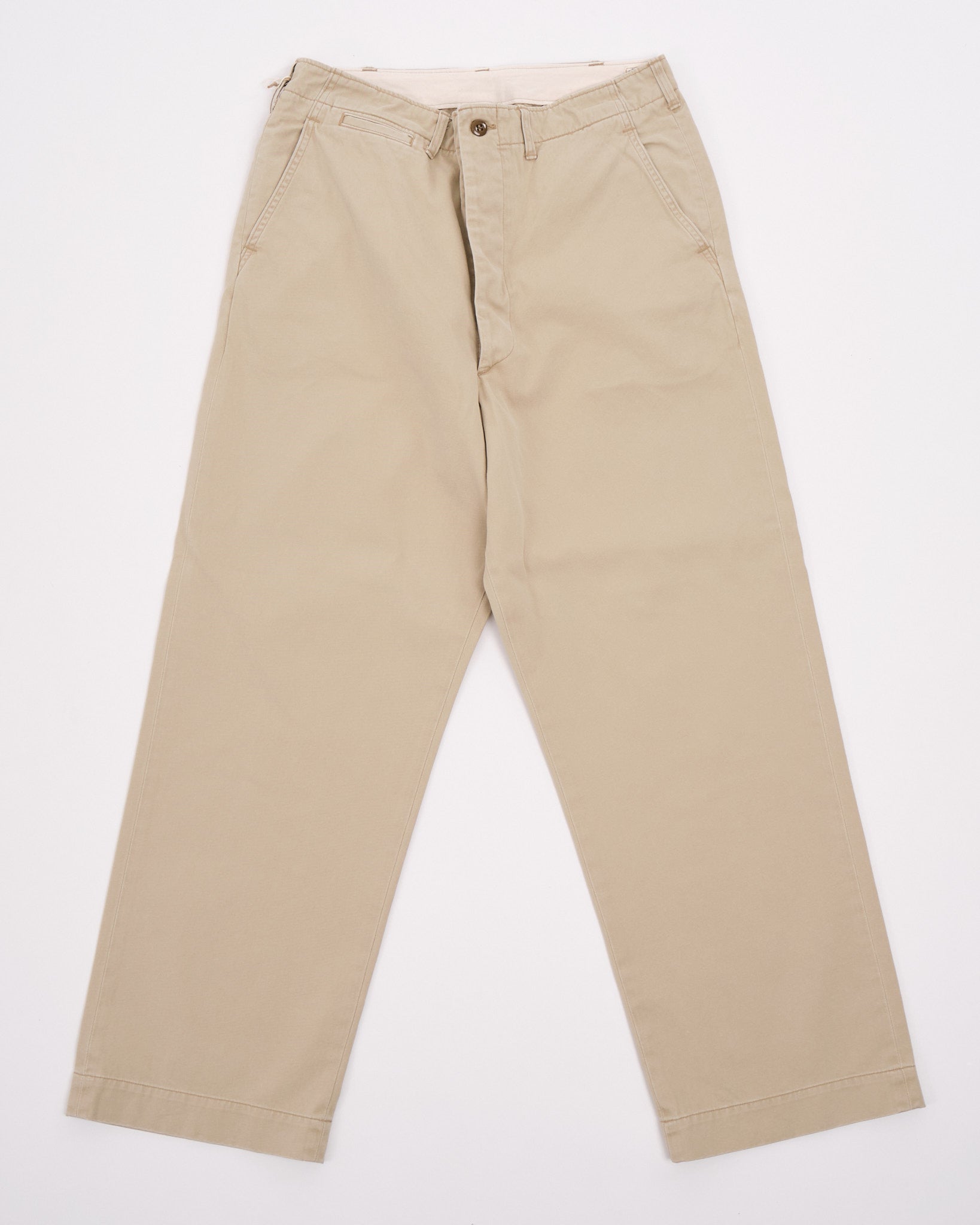 VINTAGE FIT ARMY TROUSERS KHAKI STONE WASH